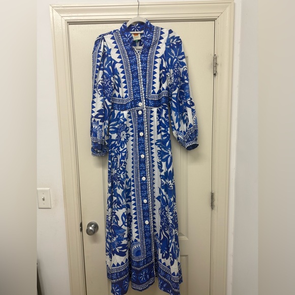 Farm Rio Floral Blue and White Maxi Dress NWOT - Picture 5 of 6